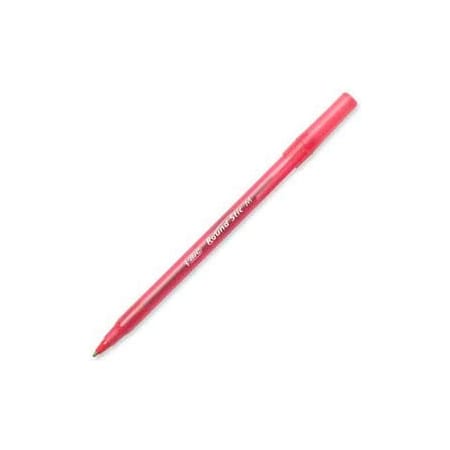 Bic Bic Round Stic Ballpoint Pen, Medium, Red Ink, Dozen GSM11RD